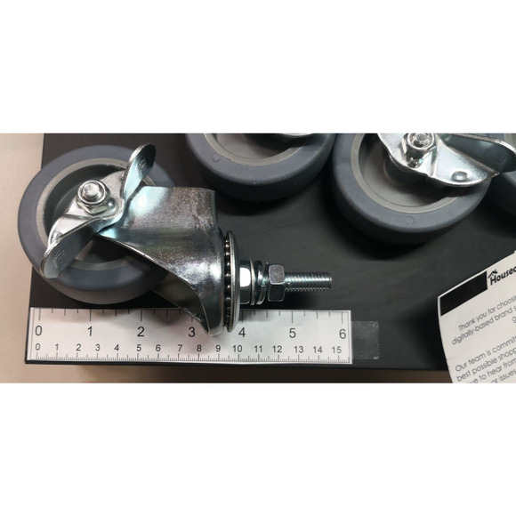 Houseables Caster Wheels, 3” Casters Set of 4 Heavy Duty, Locking Casters, Screw - Picture 9 of 11